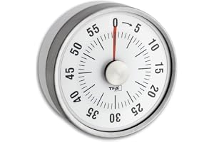 TFA Dostmann analog kökstimer PUCK, 38.1028.02, i rostfritt stål, äggklocka, korttidsmätare