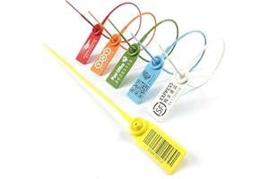 WUBAO(R) 1000 X Green Security Tags Numbered Pull Ties Secure Anti-Tamper Seals Adjustable Length Plastic Label for Tanker Postbags