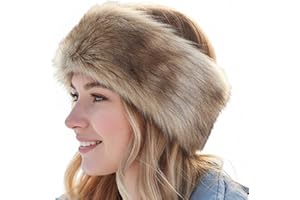 Trifolium Winter Faux Fur Headband for Women Fancy Ear Warmer with Stretch Fluffy Elastic Headband (One size Brown Fox)