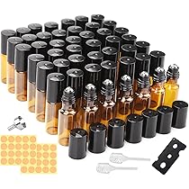 DKBT 35 Stuks Roll-on Olie Flesjes Bruin DKBT Roll-on Glazen Flesjes 10 Ml – 35 Stuks, Bruin, Met Roestvrijstalen Rollerbal Voor Etherische Oliën Roll On Flessen Glas