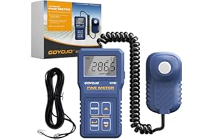 GOYOJO Medidor de luz Digital de Mano, Medición Precisa de PPFD para Hidroponía, Invernaderos y Optimización del Crecimiento de Plantas en Interiores, Medidor de Intensidad de luz LED de 400 a 700 NM