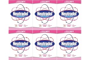 Neutradol Slow Release Gel, Air Freshener and Odour Eliminator, No Plug or Spray Needed, Fresh Pink, Multipack of 6 x 135g