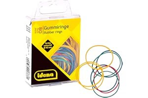 Idena 334033 - Anneaux en caoutchouc, 80 pièces, 40 mm de diamètre, couleurs assorties