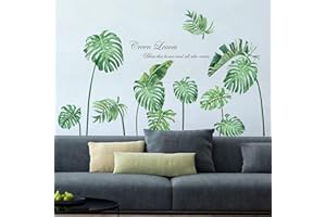 decalmile Adesivi Murali Foglie Tropicali Adesivi da Parete Palma Pianta Verdi Decorazione Murale Soggiorno Camera da Letto Sala Studio