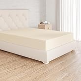 Amazon Basics Microfibre Fitted Sheet 100% Polyester Soft and Breathable 160 cm x 200 cm x 30 cm Beige