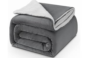 KANKAEU Coperta 130X160cm, 550GSM Plaid Coperta Sherpa, Coperta Calda e Confortevole, Coperta Fluffy di Alta Qualità, Coperta di Pecora Sherpa, Regalo Pratico