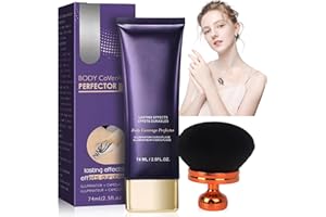 Dandin Body Coverage Perfector, All over Complexion Perfector with Extra Large Body Makeup Brush, Tattoo Cover up Cream Waterproof, Long Last Leg Foundation for Women