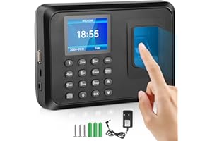 LUQIXCEY Zeiterfassung für Kleinbetriebe Kein Netzwerk Erforderlich,Arbeitszeiterfassung mit Auto Calculation Funktion,Stempeluhr Zeiterfassung mit Fingerabdruck