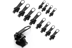 CTRUEE 12Pcs Fix Zip Puller Zip Slider Replacement Zip Fix - 3 Sizes Fix A Zipper Universal Metal Sewing Kit Fix Zipper Fix A Zipper Kit Zipper Replacement Zipper Repair Kit Instant Fix (12 Pieces)