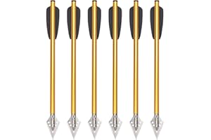 NIKA ARCHERY Boulon d'arbalète 6.3 "flèches en Aluminium avec tête Large pour Pistolet 50-80 LBS Cible de Pratiquer flèches d'arbalète Pistolet arbalète