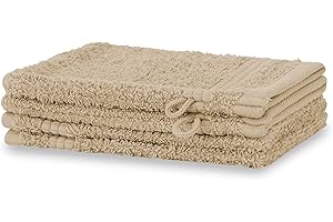 Merana Rome Juego de manoplas de baño, absorbentes, suaves y sin pelusas, guantes de baño de rizo en calidad de lujo de algodón pesado 590 g/m² (arena del desierto, 4 x 15 x 20 cm)
