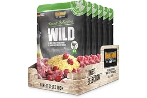 Torby Belcando [6x300g Jeleń z prosa i żurawiny] | Mokra karma dla psów | Pełna karma w pojedynczych porcjach