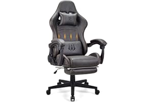 play haha. Sedia da gioco Sedia da ufficio Sedia girevole Sedia da computer Sedia da lavoro Sedia da ufficio Sedia ergonomica (Grigio scuro, Con poggiapiedi)