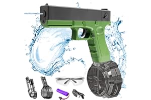 AOUZOVLI Pistolet à Eau électrique Water Gun Automatique Pistolet à Eau Puissant Full Auto Water Pistol Longue Distance à 8M Haute Capacité 434+58ML One-Button pour Piscine Plage Fête Enfant Adulte