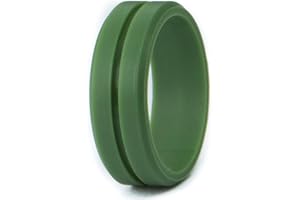 UNII Silicone Wedding Rings | Safety Rubber Wedding Bands | Athletic Ring for Active Men | Thin Groove Ring 7mm Wide | Best Alternative for Work, Mechanics, Sports, Workout Ring | Black, Grey, Blue & Green