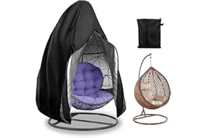 CRESBEL Hängesessel Abdeckung - Hängesessel Schutzhülle 115 x 190 cm, 210D Oxford Wasserdicht, Winddicht, Anti-Staub, UV-Beständiges, Outdoor Swing Egg Chair Cover, Schutzhülle für Patio Schaukelstuhl