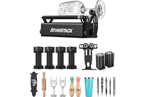 ATOMSTACK R3 Pro Laser rotationsrulle Rotary Roller med 4 stycken upphöjda säten, 1 stödsäte, 2 bullögonreglage, Y-axelrotati