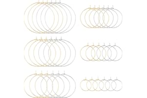 UNICRAFTALE Wine Glass Charm Rings Beading Hoop Earrings Stainless Steel Hoop Earring Findings Ring Earring Wire Hoop Earring for Women Hoop Earrings
