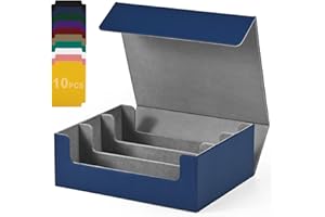 UAONO Card Storage Box for Trading Cards, Premium Card Deck Case Holds 1800+ Single Sleeved Cards for MTG Yugioh TCG, Strong Magnet Card Box Fits Magic Game Cards (Blue)