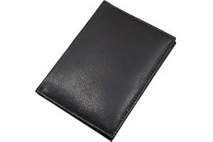 myledershop Skórzany uchwyt na dowód osobisty i karty kredytowe w kolorze czarnym, czarne, Taglia Unica, Kieszeń na dowód osobisty