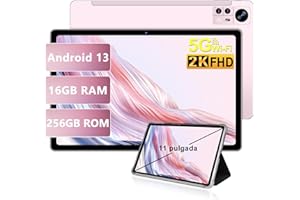 AOCWEI Tablet 11 Pulgadas 2K Android 13 16GB RAM+256GB ROM (TF 512GB)|8600 mAh| 2000 * 1200pixels |4 Altavoces| Octa-Core|Bluetooth 5.0 |5G+2.4G WiFi |5MP+13MP+2MP| Tablet con Funda