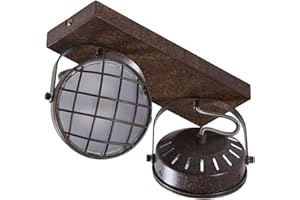 Foco 'Tamin' (Industrial) en Marrón hecho de Metal e.o. para Salón & Comedor (2 llamas, G9) de Lindby | foco empotrado, lámpara de techo, lámpara de pared