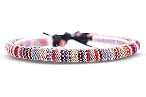 MADE BY NAMI Boho Surfer Anklet Unisex - Ethnic Hippie Anklet Women & Men - Handmade Beach Jewellery & Festival Accessories - Waterproof & Adjustable - Round Shape - U (R Multi)