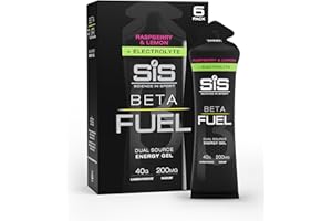 Science in Sport BETA Fuel + Electrolyte Energy Gel – Raspberry & Lemon | 40g Dual-Source Carbs with 200mg Sodium - Ideal for Endurance Training & Hydration (6 Pack)