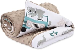 TOTSY BABY Couverture bebe naissance tissu peluche toutes saisons 75x100 cm - cosy plaid enfant de landau et lits bébé pour emmaillotage ou couvertures d'emmaillotage pour garçons et filles Coton Oeko-Tex
