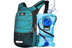Zounich Hydration Backpack, Breathable Running Backpack with 3L Water Bladder, Large Capacity Hiking Rucksack Outdoors Hydration Bag Pack Perfect for Cycling Camping Fitness Climbing Fits Men & Women
