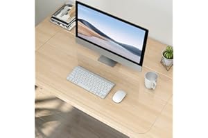 NATRKE Tapis de Bureau Transparent 70x40 cm, Clair Sous-main Bureau Transparent PVC Tapis de Protection, Antidérapant Résistant à la Chaleur Tapis de Table pour Ordinateur Bureau Maison