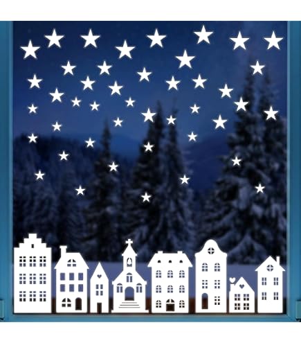 Weihnachts Fensterbilder Mit Eule - 32 Sticker Wiederverwendbar A4