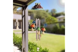 TARGETONE Carillon à Vent Cottagecore pour la décoration de Jardin, Carillon Champignon Fairycore pour Jardin, Patio et décoration intérieure, décorations intérieures et extérieures