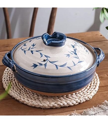 COTONOHA Banko-yaki Donabe - Pentola in terracotta giapponese con design a fiori di ciliegio, ideale per cucinare nella stagione fredda, regalo perfetto per i propri cari (8 dimensioni, 3-5 per