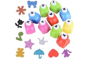 DEOMOR 10 Stück Motivstanzer Motivlocher Papierstanzer Stanzer Set in 10 Verschiedene Motiv für Bastelarbeiten, Grußkarten, Fotoalben, Tischkarten, Scrapbooking (3.2*3*2.5cm)