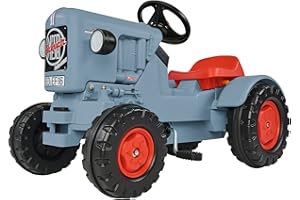 BIG - Traktor Eicher Diesel ED 16 - Trettraktor mit 3-Stufen Sitzverstellung, Kinderfahrzeug mit Präzisionskettenantrieb, Tretfahrzeug für Kinder ab 3 Jahren, Grau