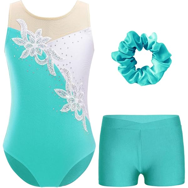 Justaucorps De Gymnastique Sans Manches Pour Fille - Polyester/élasthanne, Pour Danse, Sport, Ballet (bleu, Noir, Tailles 3-12 Ans) - 7