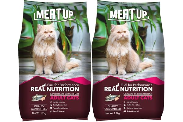 Meat Up Adult Dry Cat Food, 1.2 Kg (Buy 1 Get 1 Free ), Total 2.4 kg Pack