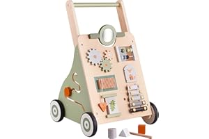 Haus Projekt Bosco Carrello Primi Passi Bosco, Girello, Carrellino Giocattoli in Legno per Bambini 1 anno, Regali di Primo Compleanno