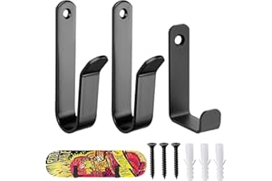 HENGBIRD 2 soportes de pared horizontales para snowboard, soporte de pared para monopatín, longboard, almacenamiento y snowboard + 1 gancho para atornillar