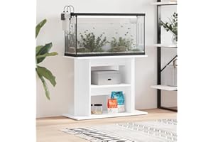 Rantry Aquariumständer Aquarien Schrank Aquarium Unterschrank mit viel Stauraum, Aquarium Tisch mit Stabiler Oberplatte, für Sicheren Stand Weiß 80x35x60 cm Holzwerkstoff