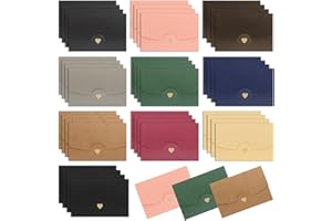 Jwogngls ZGX-10 mini koperty, 50 sztuk, kolorowe koperty na karty podarunkowe, z zamknięciem w kształcie serca, małe koperty C6, do samodzielnego wykonania, na Halloween, karty podarunkowe