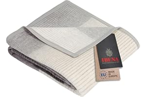 ‎IBENA Ibena Granada Decke 150x200 cm – Kuscheldecke grau dunkelgrau, pflegeleichte und kuschelweiche Baumwollmischdecke mit tollem Karomuster