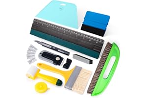 FOSHIO Kit per Carta da Parati Con Pennello, Raschietto, Spatola Blu, Metro a Nastro