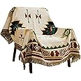 Zibaobeter Aztec Navajo Throw Blanket Bohemian Tribal Ethnic Geometric Pattern Rug With Tassels Suitable For Sofa/Bed/Outdoor(Size:90x90cm / 35.4x35.4in)