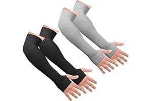 SNMMIFER UV Protection Arm Sleeves with Thumb Holes, Nylon Sun Protection Hand Cover for Running and Cycling, Unisex