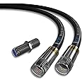 Oren Coaxial Cable 10m RG6 HD103 A++ Trishield – Black - with Cabelcon Connectors and Adapter – Weatherproof – for Satellite and Digital TV, Aerial, Broadband, and High Speed Internet Connections