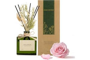 ‎SAUSSAVITA Saussavita Blume Raumduft Diffuser für 120 Tage, Aroma Diffuser Rose Duft mit 7 Duftstäbchen, Natürlich Langanhaltend Lufterfrischer für die Schlafzimmer, Schilfstäbchen für stilvolles
