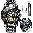 OLEVS Men's Analog Watch Multi Color Business Stainless Steel Waterproof Luminous Quartz Watch Luxury Leisure Date Simulation Original Bowl Watch