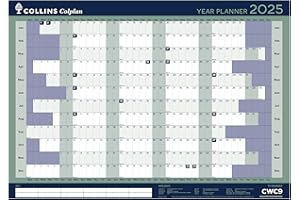Collins Colplan - Calendario annuale da parete 2025, formato A1 (CWC9-25), grande pianificatore annuale laminato